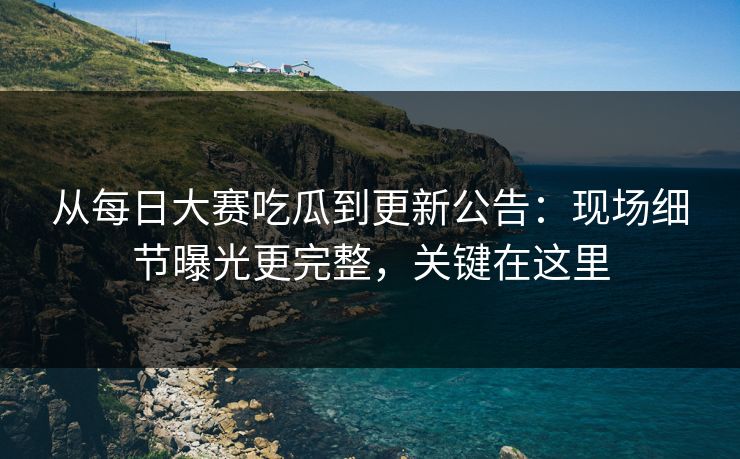 从每日大赛吃瓜到更新公告：现场细节曝光更完整，关键在这里