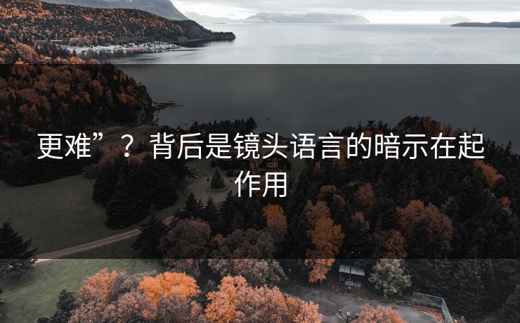 更难”？背后是镜头语言的暗示在起作用